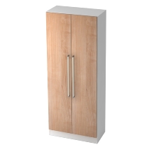 Garderobenschrank 7200 SOLID nicht abschließbar (BxTxH) 80x42x200,4cm Nussbaum/Silber Chromgriff