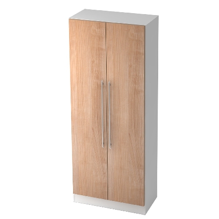 Garderobenschrank 7200 SOLID nicht abschließbar (BxTxH) 80x42x200,4cm Nussbaum/Silber Chromgriff