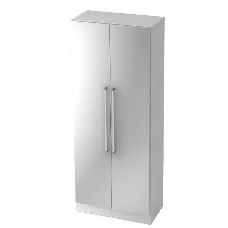Garderobenschrank 7200 SOLID nicht abschließbar (BxTxH) 80x42x200,4cm Nussbaum/Silber Chromgriff