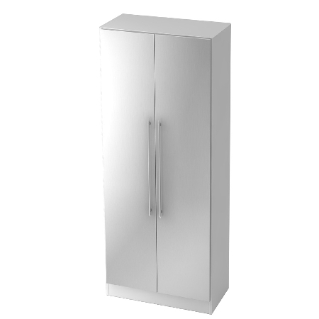 Garderobenschrank 7200 SOLID nicht abschließbar (BxTxH) 80x42x200,4cm Nussbaum/Silber Chromgriff