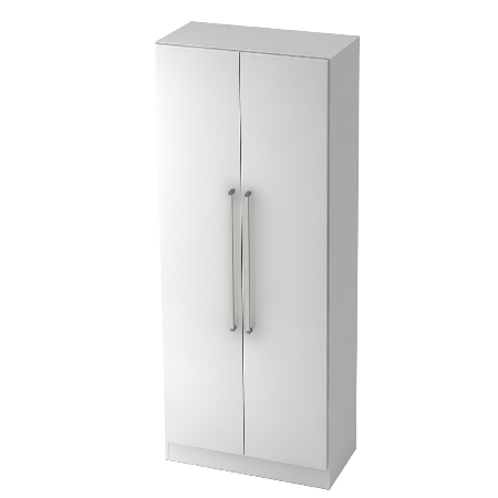 Garderobenschrank 7200 SOLID nicht abschließbar (BxTxH) 80x42x200,4cm Nussbaum/Silber Chromgriff