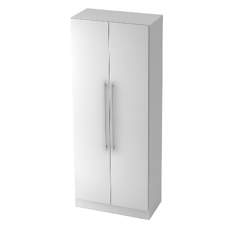 Garderobenschrank 7200 SOLID nicht abschließbar (BxTxH) 80x42x200,4cm Nussbaum/Silber Chromgriff