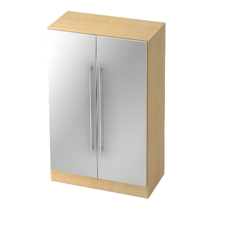 Garderobenschrank 7200 SOLID nicht abschließbar (BxTxH) 80x42x200,4cm Nussbaum/Silber Chromgriff