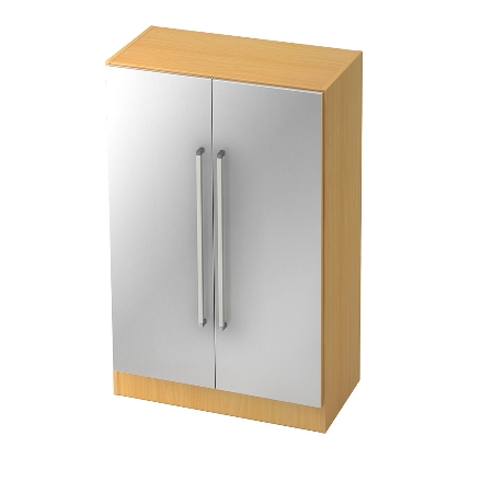 Garderobenschrank 7200 SOLID nicht abschließbar (BxTxH) 80x42x200,4cm Nussbaum/Silber Chromgriff