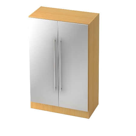 Garderobenschrank 7200 SOLID nicht abschließbar (BxTxH) 80x42x200,4cm Nussbaum/Silber Chromgriff