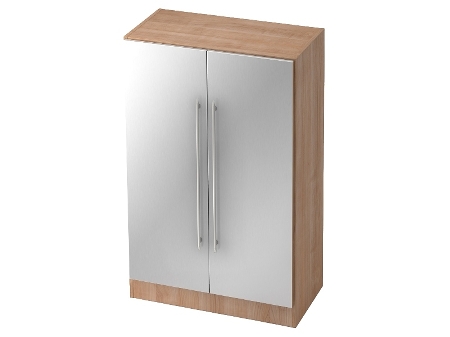 Garderobenschrank 7200 SOLID nicht abschließbar (BxTxH) 80x42x200,4cm Nussbaum/Silber Chromgriff