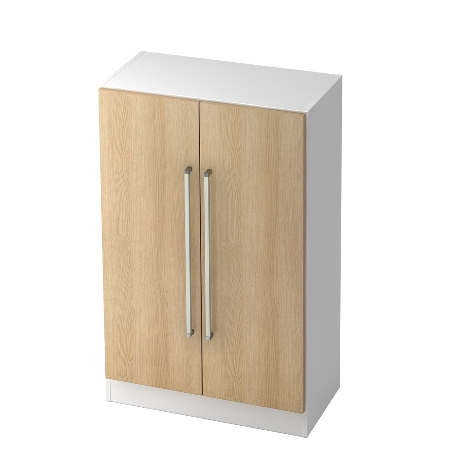 Garderobenschrank 7200 SOLID nicht abschließbar (BxTxH) 80x42x200,4cm Nussbaum/Silber Chromgriff