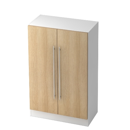 Garderobenschrank 7200 SOLID nicht abschließbar (BxTxH) 80x42x200,4cm Nussbaum/Silber Chromgriff