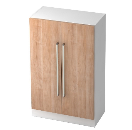 Garderobenschrank 7200 SOLID nicht abschließbar (BxTxH) 80x42x200,4cm Nussbaum/Silber Chromgriff