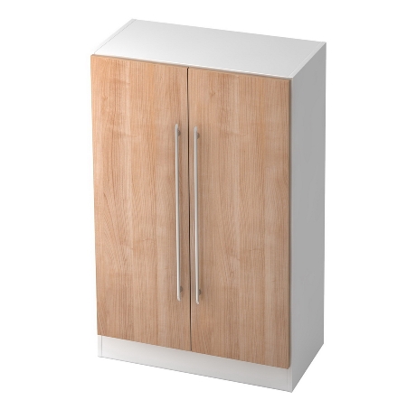 Garderobenschrank 7200 SOLID nicht abschließbar (BxTxH) 80x42x200,4cm Nussbaum/Silber Chromgriff