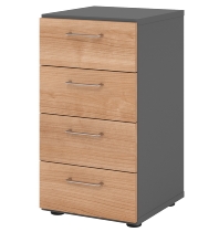 Hammerbacher Schubladenschrank 938S4 Advanced 9 Regal 3OH 4 Schübe +1 Ordnerhöhe (BxTxH) 80x41,7x110cm Graphit/Asteiche