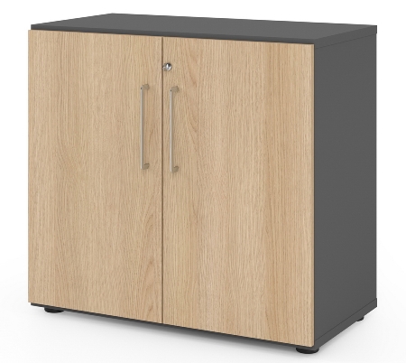 Hammerbacher Flügeltürenschrank 968T6 Advanced 9 "Klick" 6OH (BxTxH) 80x41,7x215,6cm Weiß/Beton