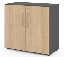 Hammerbacher Flügeltürenschrank 938T3 Advanced 9 "Klick" 3OH (BxTxH) 80x41,7x110cm Graphit/Grau