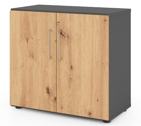 Hammerbacher Flügeltürenschrank 938T3 Advanced 9 "Klick" 3OH (BxTxH) 80x41,7x110cm Graphit/Grau