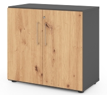 Hammerbacher Flügeltürenschrank 968T6 Advanced 9 "Klick" 6OH (BxTxH) 80x41,7x215,6cm Weiß/Beton