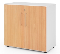 Hammerbacher Flügeltürenschrank 968T6 Advanced 9 "Klick" 6OH (BxTxH) 80x41,7x215,6cm Weiß/Beton