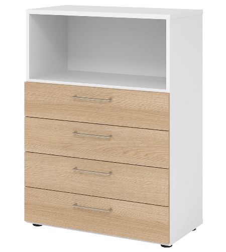 Hammerbacher Schubladenschrank 938S4 Advanced 9 Regal 3OH 4 Schübe +1 Ordnerhöhe (BxTxH) 80x41,7x110cm Graphit/Asteiche