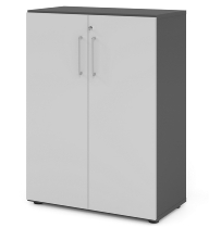 Hammerbacher Flügeltürenschrank 968T6 Advanced 9 "Klick" 6OH (BxTxH) 80x41,7x215,6cm Weiß/Beton