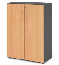 Hammerbacher Flügeltürenschrank 938T3 Advanced 9 "Klick" 3OH (BxTxH) 80x41,7x110cm Graphit/Grau