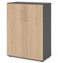 Hammerbacher Flügeltürenschrank 938T3 Advanced 9 "Klick" 3OH (BxTxH) 80x41,7x110cm Graphit/Grau