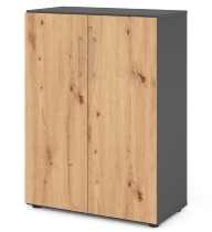 Hammerbacher Flügeltürenschrank 938T3 Advanced 9 "Klick" 3OH (BxTxH) 80x41,7x110cm Graphit/Grau