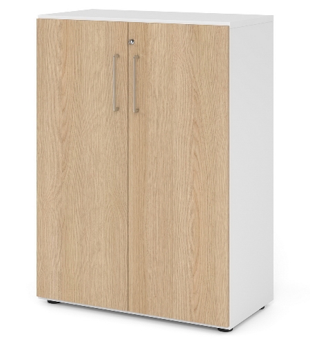 Hammerbacher Flügeltürenschrank 968T6 Advanced 9 "Klick" 6OH (BxTxH) 80x41,7x215,6cm Weiß/Beton