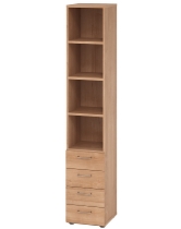 Hammerbacher Schubladenschrank 938S4 Advanced 9 Regal 3OH 4 Schübe +1 Ordnerhöhe (BxTxH) 80x41,7x110cm Graphit/Asteiche