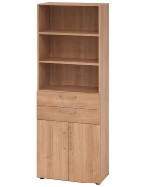 Hammerbacher Kombischrank 968T2 Advanced 9 Regal 6OH Tür 2OH Regal 4OH (BxTxH) 80x42x215,6cm Weiß/Asteiche