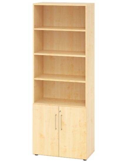 Hammerbacher Kombischrank 968T2 Advanced 9 Regal 6OH Tür 2OH Regal 4OH (BxTxH) 80x42x215,6cm Weiß/Asteiche