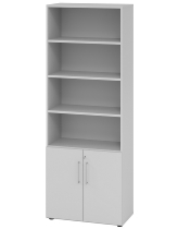 Hammerbacher Kombischrank 968T2 Advanced 9 Regal 6OH Tür 2OH Regal 4OH (BxTxH) 80x42x215,6cm Weiß/Asteiche