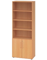 Hammerbacher Kombischrank 968T2 Advanced 9 Regal 6OH Tür 2OH Regal 4OH (BxTxH) 80x42x215,6cm Weiß/Asteiche