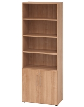 Hammerbacher Kombischrank 968T2 Advanced 9 Regal 6OH Tür 2OH Regal 4OH (BxTxH) 80x42x215,6cm Weiß/Asteiche