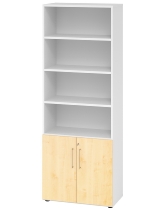 Hammerbacher Kombischrank 968T2 Advanced 9 Regal 6OH Tür 2OH Regal 4OH (BxTxH) 80x42x215,6cm Weiß/Asteiche