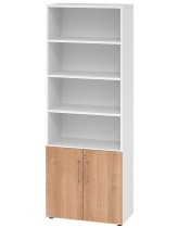 Hammerbacher Kombischrank 968T2 Advanced 9 Regal 6OH Tür 2OH Regal 4OH (BxTxH) 80x42x215,6cm Weiß/Asteiche