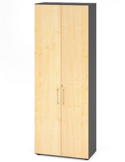 Hammerbacher Flügeltürenschrank 938T3 Advanced 9 "Klick" 3OH (BxTxH) 80x41,7x110cm Graphit/Grau