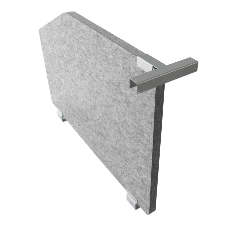 Hammerbacher Akustik-Mittelwand ARS1 für Tische 80cm tief (TxH) 73,5x50cm grau-meliert