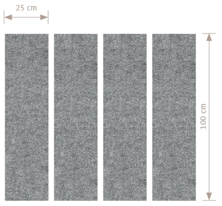 Hammerbacher Akustik-Wandpanel AWP100 (HxB) 100x25cm grau-meliert 4er-Set