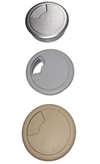 Kabeldurchlass Ø60 mm je 1 links-rechts+mitte, Beige