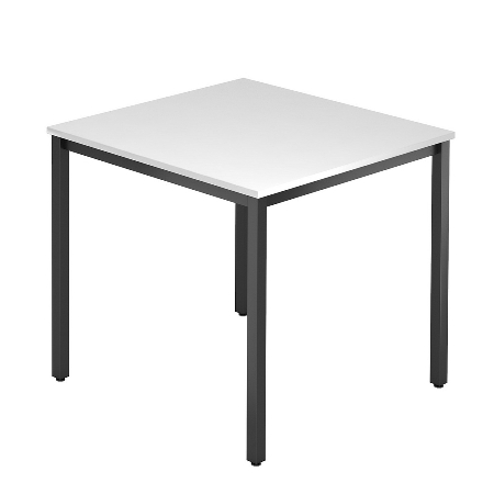 Besprechnungstisch Serie D (BxTxH) 120x80x72cm Quadratfüße 35x35mm Schwarz Tischplatte Grau