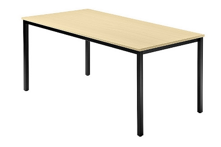 Besprechnungstisch Serie D (BxTxH) 120x80x72cm Quadratfüße 35x35mm Schwarz Tischplatte Grau