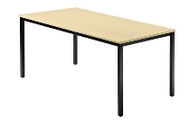 Besprechnungstisch Serie D (BxTxH) 120x80x72cm Quadratfüße 35x35mm Schwarz Tischplatte Grau