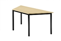 Besprechnungstisch Serie D (BxTxH) 120x80x72cm Quadratfüße 35x35mm Schwarz Tischplatte Grau