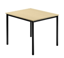 Besprechungstisch Serie D (BxTxH) 80x80x72cm Beine rund Ø40mm Schwarz Tischplatte Ahorn