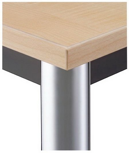 Besprechungstisch Serie D (BxTxH) 160x80x72cm Beine rund Ø40mm verchromt Tischplatte Weiß