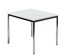 Besprechungstisch Serie D Trapezform (BxTxH) 160x69x72cm Beine rund Ø40mm Schwarz Tischplatte Grau
