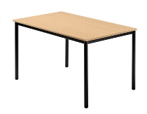 Besprechungstisch Serie D (BxTxH) 120x80x72cm Beine rund Ø40mm Schwarz Tischplatte Buche