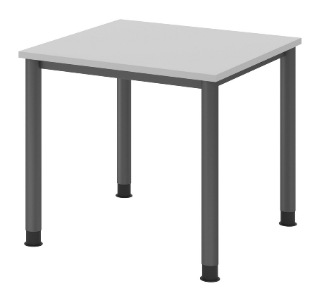 Hammerbacher Schreibtisch Serie HS12 4-Fuß Rund (BxTxH) 120 x 80 x 68,5-81cm Nussbaum/Graphit
