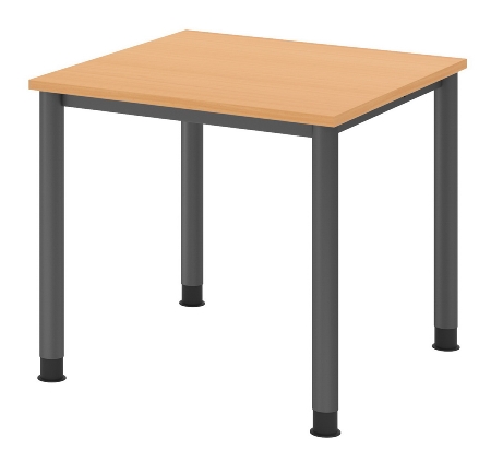 Hammerbacher Schreibtisch Serie HS12 4-Fuß Rund (BxTxH) 120 x 80 x 68,5-81cm Nussbaum/Graphit