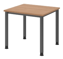 Hammerbacher Schreibtisch Serie HS12 4-Fuß Rund (BxTxH) 120 x 80 x 68,5-81cm Nussbaum/Graphit