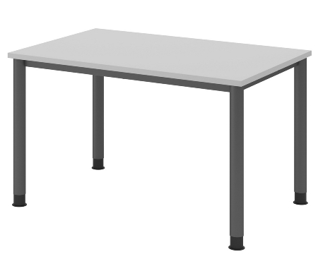 Hammerbacher Schreibtisch Serie HS12 4-Fuß Rund (BxTxH) 120 x 80 x 68,5-81cm Nussbaum/Graphit
